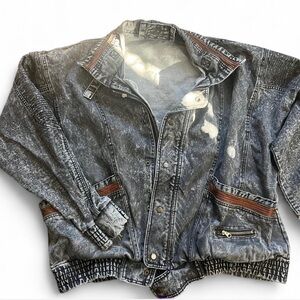 Men's Gray Denim Bomber Jacket